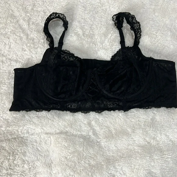 TORRID CURVES Striped Floral Lace Underwire Bra size 4 - Picture 3 of 12